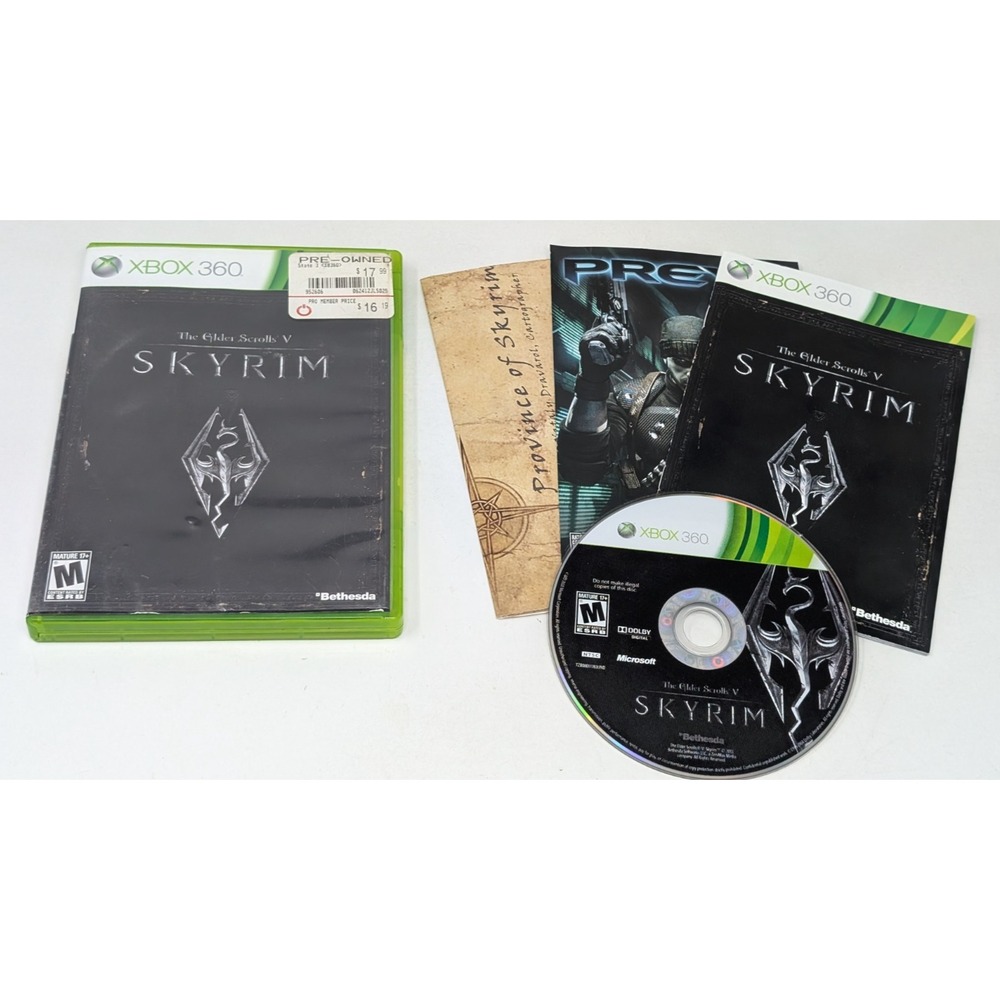 The Elder Scrolls V Skyrim‎ (Microsoft Xbox 360, 2011) CIB w/Map & Manual